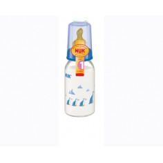 NUK - Biberon sticla 125 ml, tetina din silicon 0-6 luni